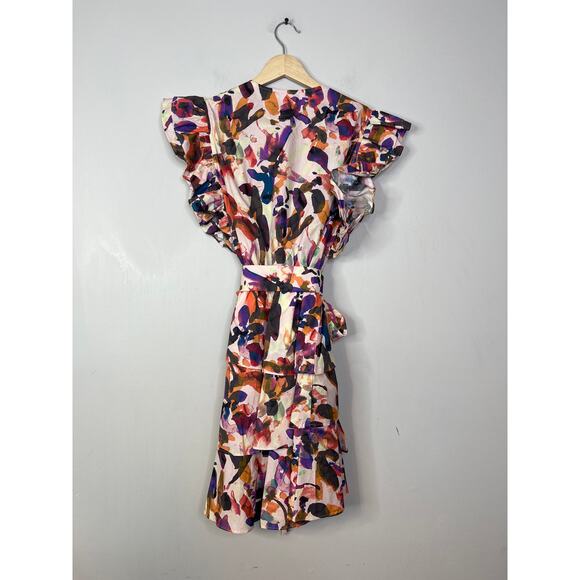 NWT Marie Oliver Fiona Ruffles Tiered Fit & Flare Mini Dress in Petaline - Picture 7 of 9